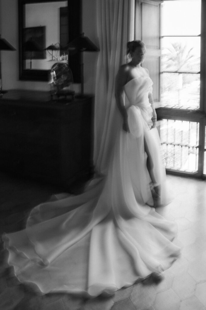 Bride getting ready for luxury wedding at Sa Torre de Porreres, Mallorca