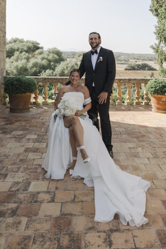 Artistic and intimate wedding portrait captured in Mallorca