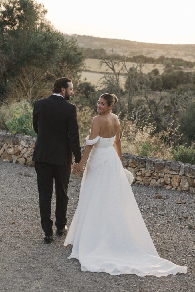 Editorial wedding photography in Mallorca olive grove